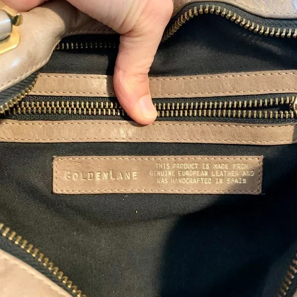 Golden Lane Soave Duo Bloomingdale’s Medium Leather Satchel Purse Bag - Picture 12 of 16